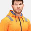 Orange-Navy - Close up - Regatta Mens Pro Hi-Vis Full Zip Jacket