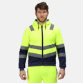 Yellow-Navy - Back - Regatta Mens Pro Hi-Vis Full Zip Jacket