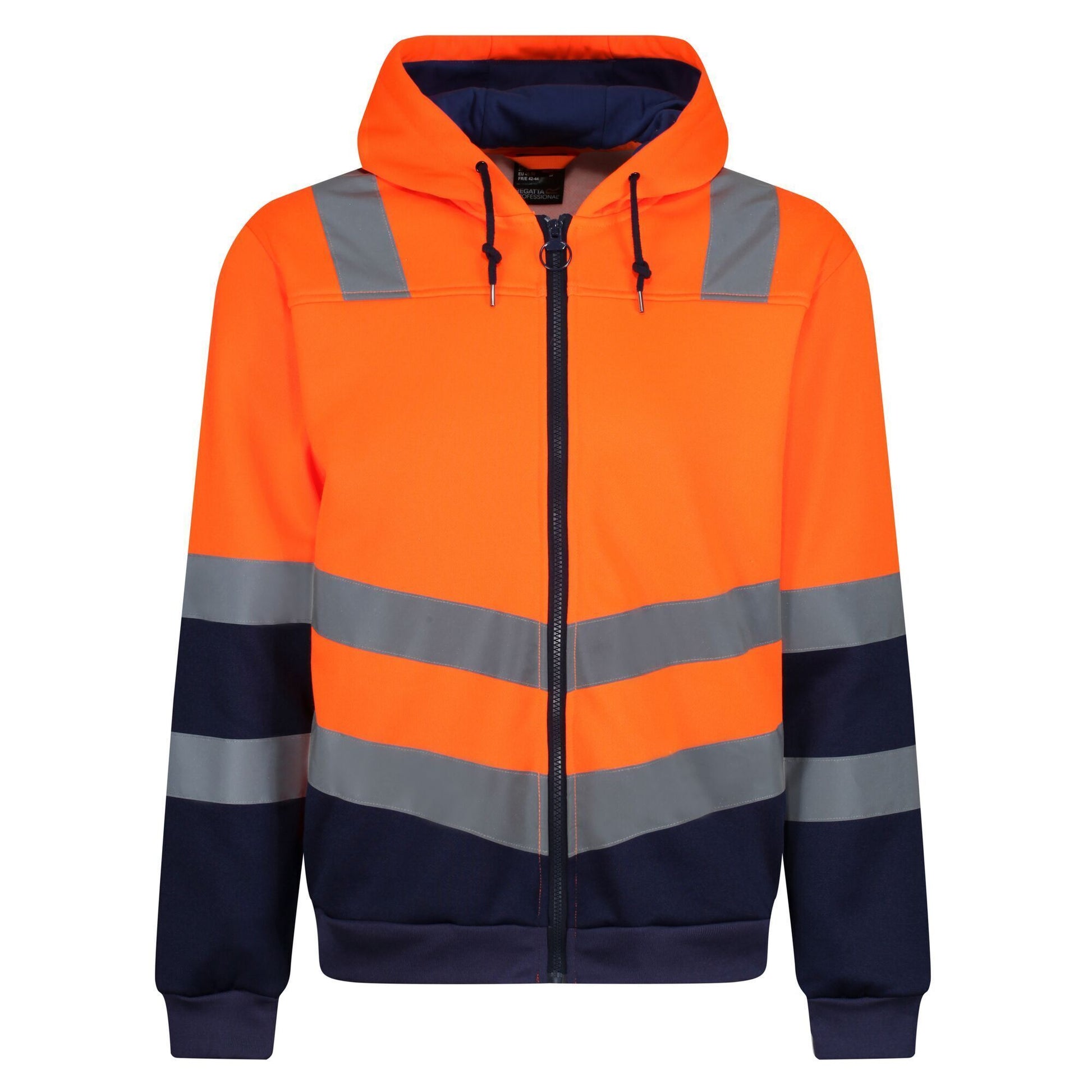 Orange-Navy - Front - Regatta Professional Mens Hi-Vis Full Zip Jacket