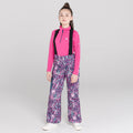 Raspberry Rose-Dark Denim - Back - Dare 2B Childrens-Kids Timeout II Waterproof Leopard Print Ski Trousers