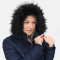 Navy - Close up - Regatta Womens-Ladies Samiyah Insulated Parka