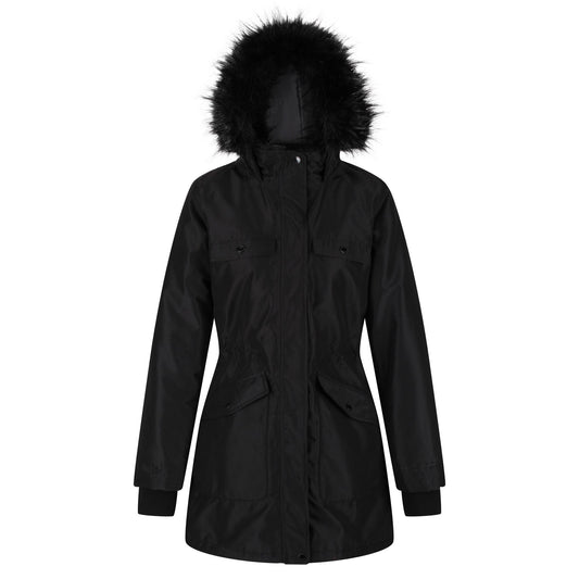 Black - Front - Regatta Womens-Ladies Samiyah Insulated Parka