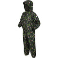 Dark Khaki - Front - Regatta Childrens-Kids Peppa Pig Waterproof Puddle Suit