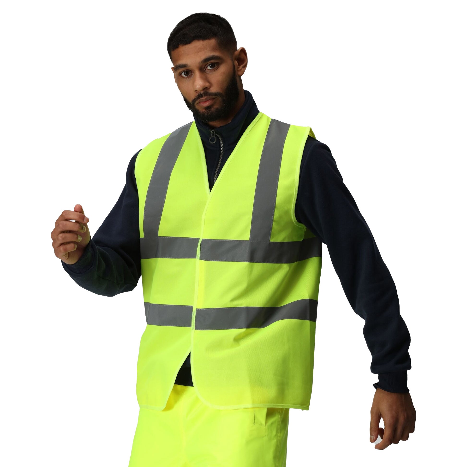 Yellow - Side - Regatta Professional Mens Hi-Vis Vest
