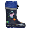Navy - Back - Regatta Childrens-Kids Peppa Pig Space Wellington Boots