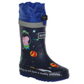 Navy - Front - Regatta Childrens-Kids Peppa Pig Space Wellington Boots
