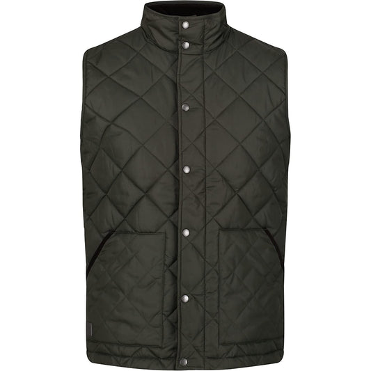 Dark Khaki - Front - Regatta Mens Londyn Quilted Body Warmer