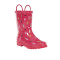 Duchess Pink - Front - Regatta Childrens-Kids Minnow Animals Wellington Boots