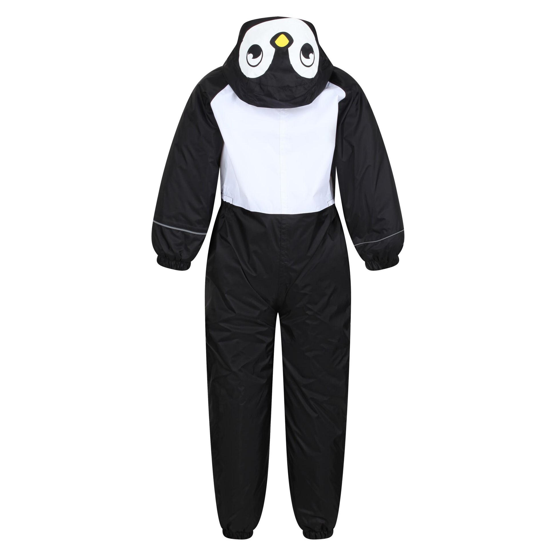 Black - Back - Regatta Childrens-Kids Mudplay III Penguin Waterproof Puddle Suit