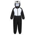 Black - Front - Regatta Childrens-Kids Mudplay III Penguin Waterproof Puddle Suit
