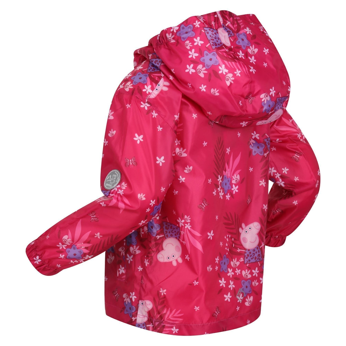 Fusion Pink - Close up - Regatta Childrens-Kids Peppa Pig Packaway Waterproof Jacket