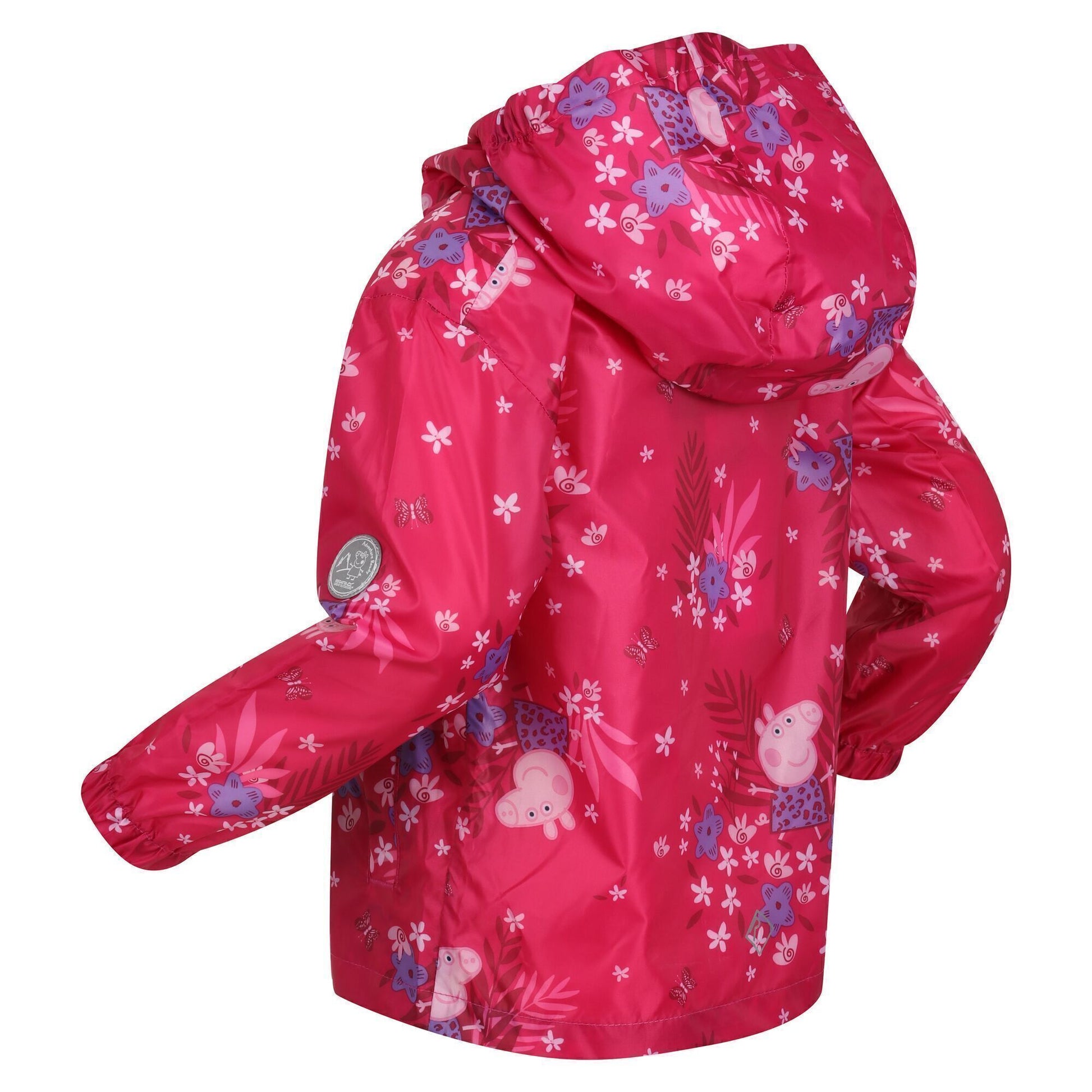 Fusion Pink - Close up - Regatta Childrens-Kids Peppa Pig Packaway Waterproof Jacket