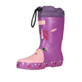 Radiant Orchid - Front - Regatta Childrens-Kids Unicorn Wellington Boots