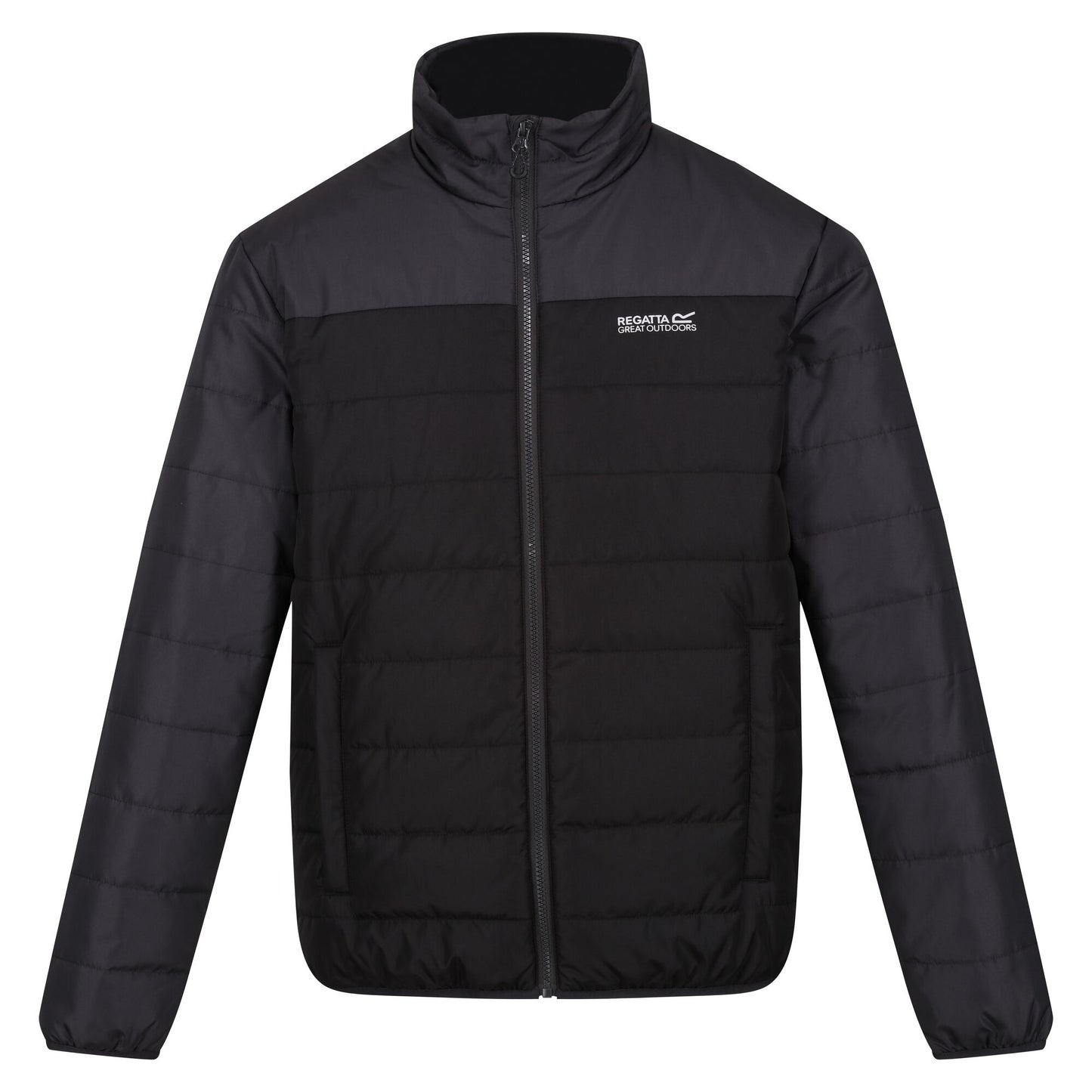 Ash-Black - Front - Regatta Mens Andrell Contrast Quilted Padded Jacket
