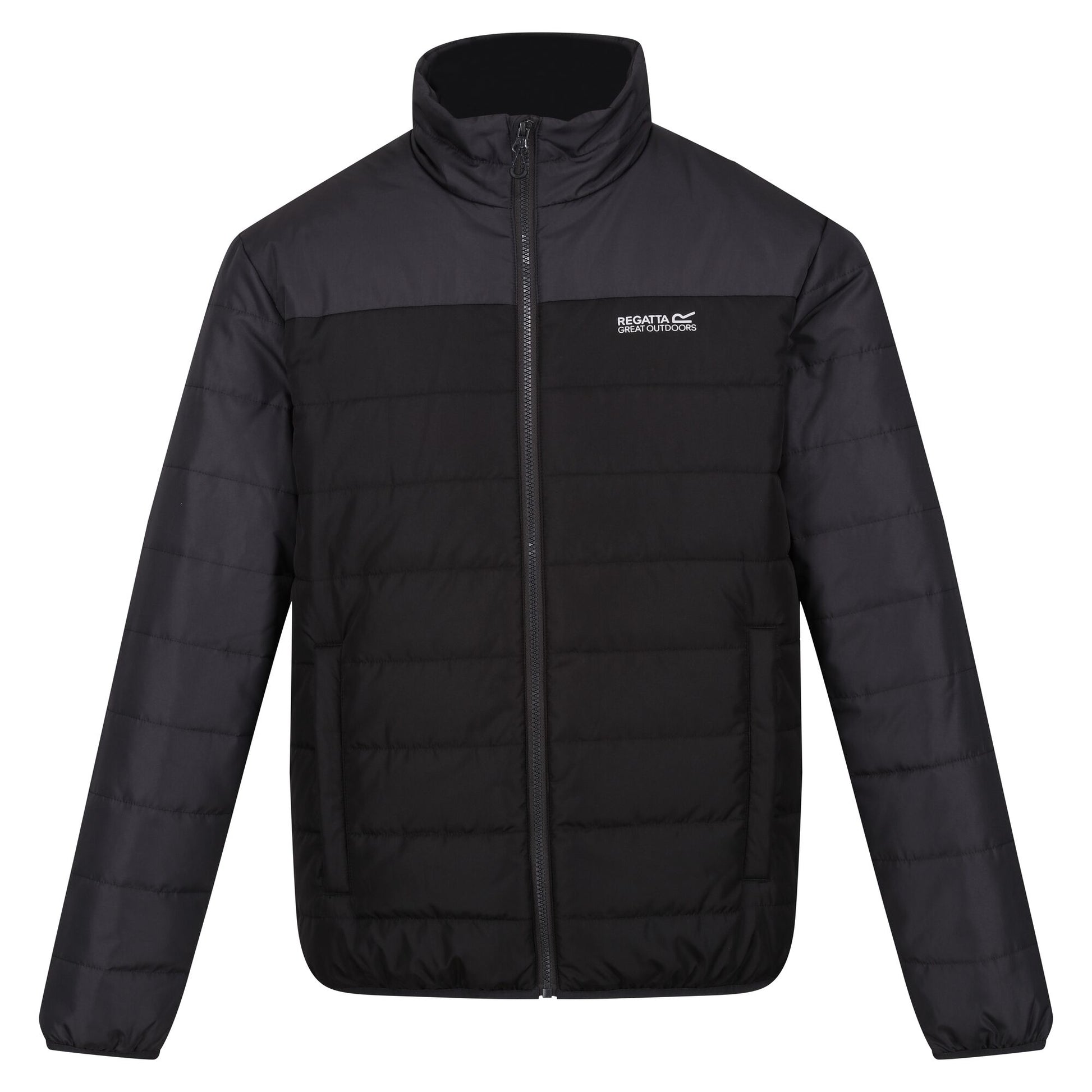 Ash-Black - Front - Regatta Mens Andrell Contrast Quilted Padded Jacket
