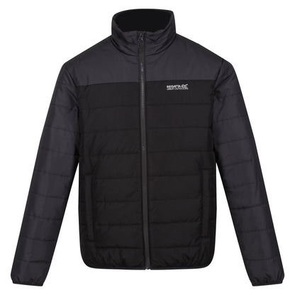 Ash-Black - Front - Regatta Mens Andrell Contrast Quilted Padded Jacket