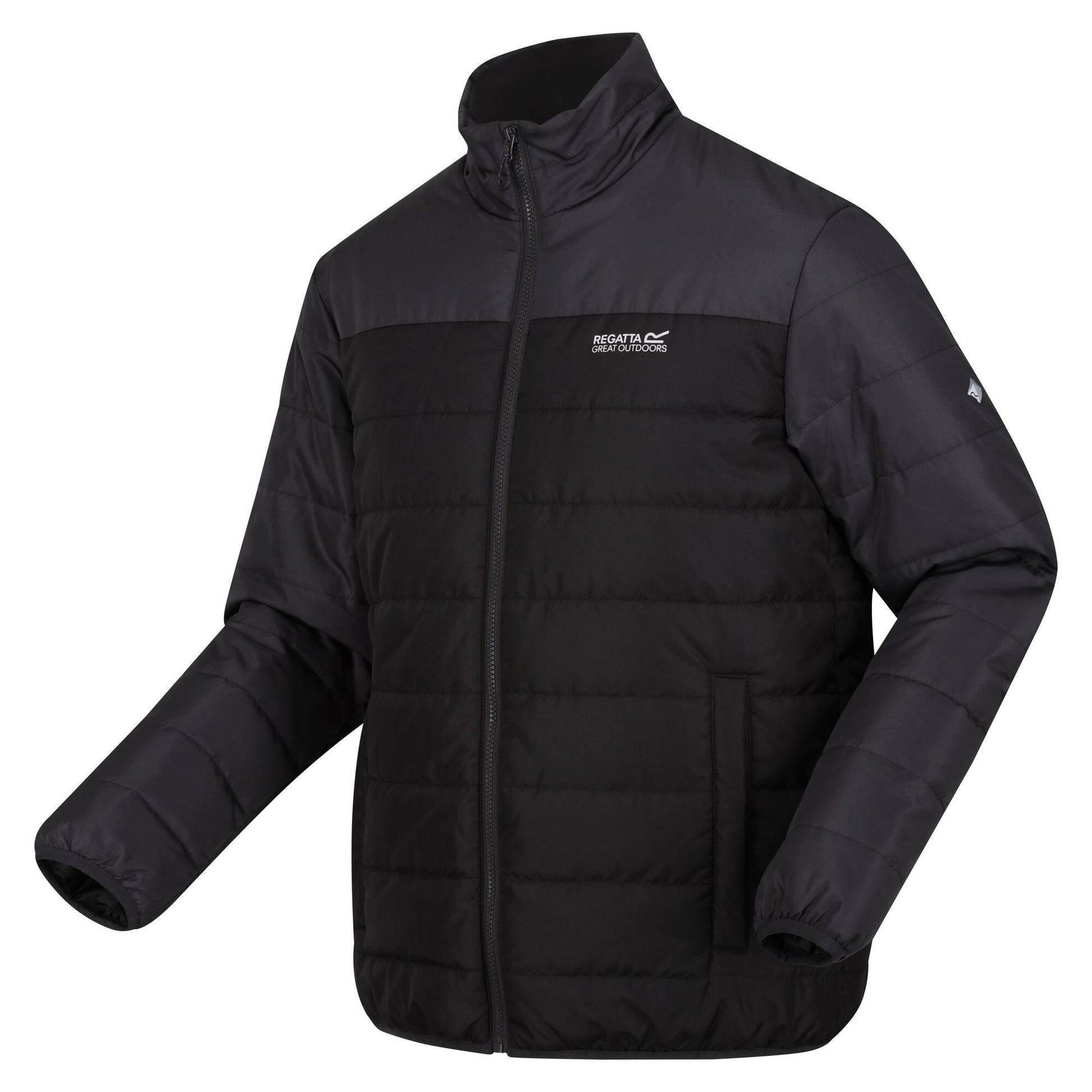 Ash-Black - Side - Regatta Mens Andrell Contrast Quilted Padded Jacket