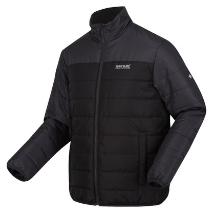 Ash-Black - Side - Regatta Mens Andrell Contrast Quilted Padded Jacket