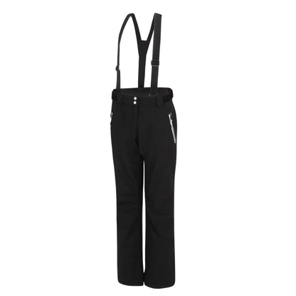 Black-White - Side - Dare 2B Womens-Ladies Effused II Waterproof Ski Trousers