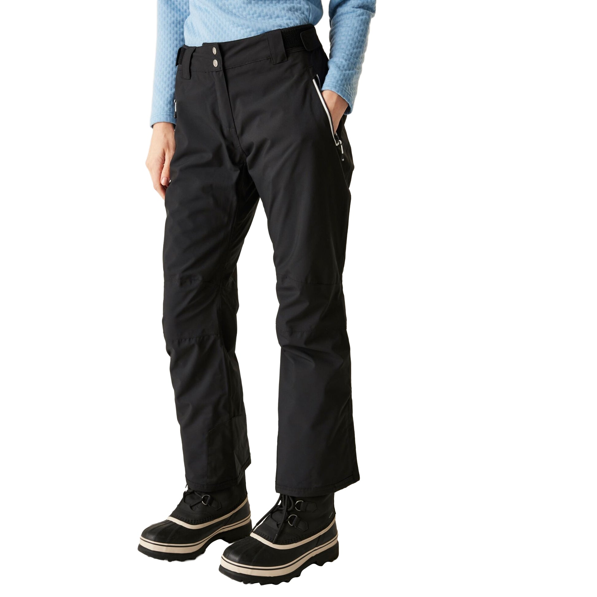 Black-White - Lifestyle - Dare 2B Womens-Ladies Effused II Waterproof Ski Trousers