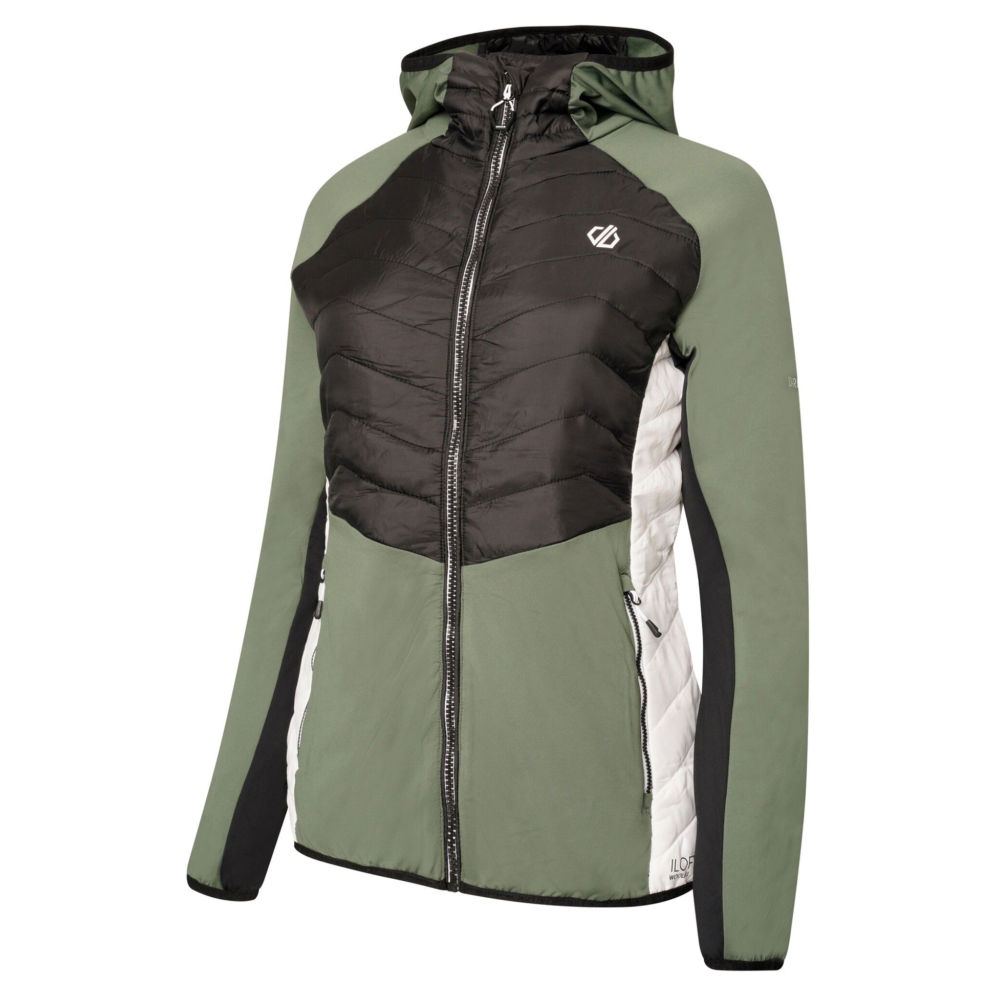 Duck Green-Black - Side - Dare 2B Womens-Ladies Surmount II Wool Hybrid Jacket