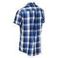 Lapis Blue - Close up - Regatta Mens Ryker Checked Short-Sleeved Shirt