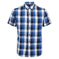 Lapis Blue - Front - Regatta Mens Ryker Checked Short-Sleeved Shirt