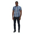 Lapis Blue - Back - Regatta Mens Ryker Checked Short-Sleeved Shirt