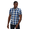 Lapis Blue - Side - Regatta Mens Ryker Checked Short-Sleeved Shirt