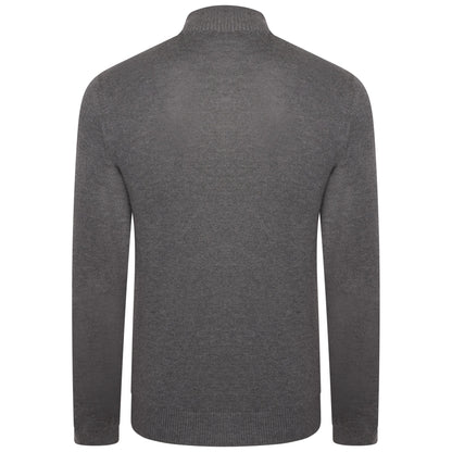 Charcoal Grey-Black - Back - Dare 2B Mens Unite Us Knitted Half Zip Sweatshirt