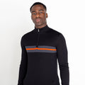 Black-Amber Glow - Close up - Dare 2B Mens Unite Us Knitted Half Zip Sweatshirt