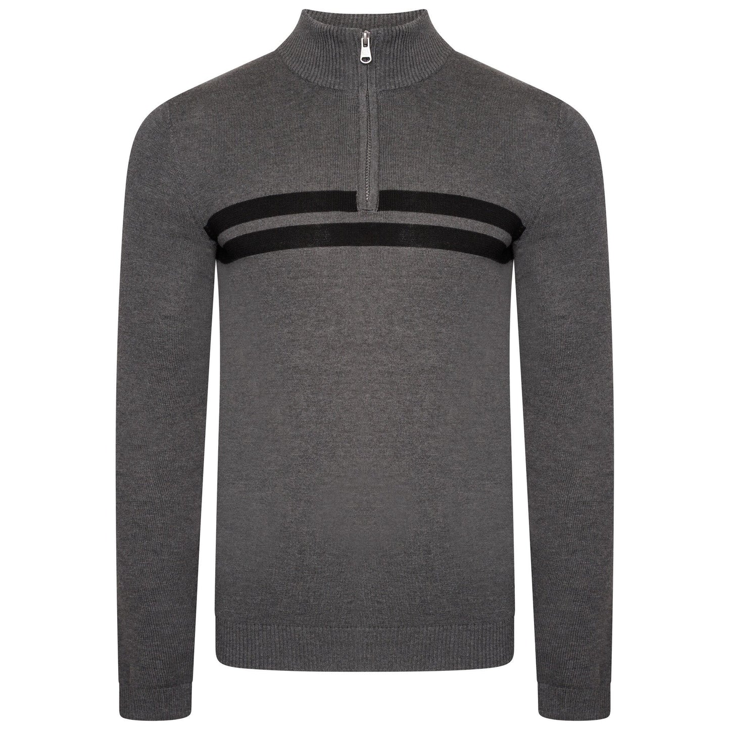 Charcoal Grey-Black - Front - Dare 2B Mens Unite Us Knitted Half Zip Sweatshirt