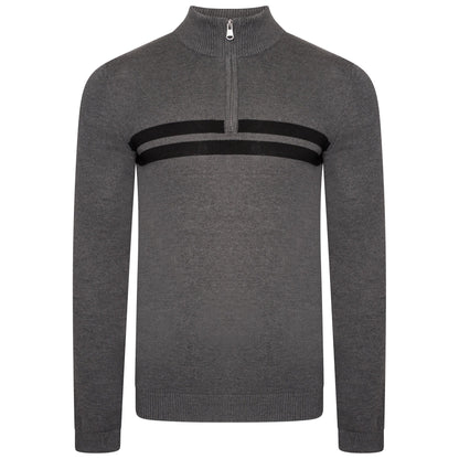 Charcoal Grey-Black - Front - Dare 2B Mens Unite Us Knitted Half Zip Sweatshirt