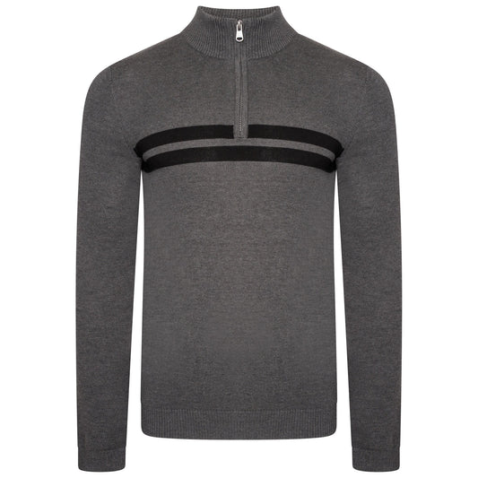 Charcoal Grey-Black - Front - Dare 2B Mens Unite Us Knitted Half Zip Sweatshirt