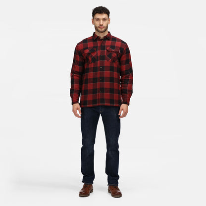 Red - Back - Regatta Professional Mens Checked Padded Shirt
