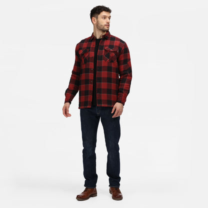 Red - Side - Regatta Professional Mens Checked Padded Shirt
