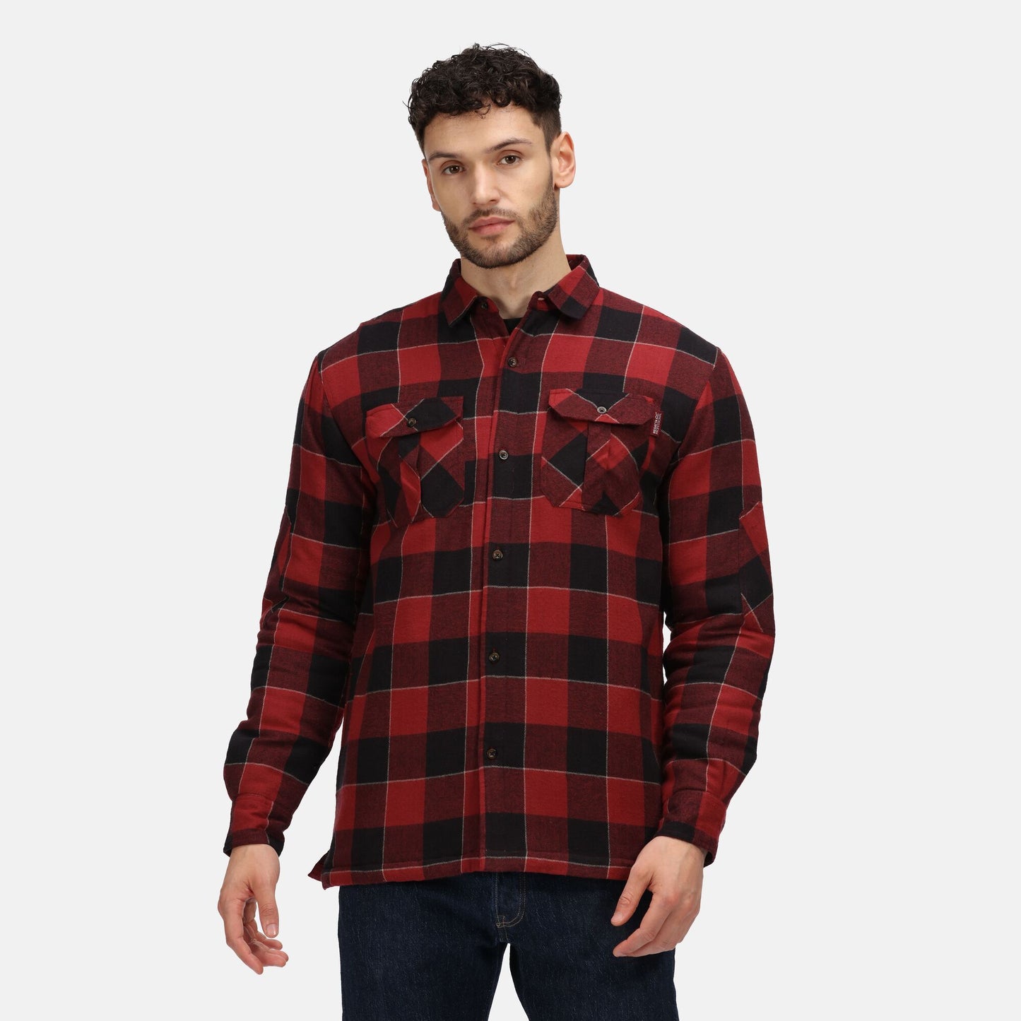 Red - Lifestyle - Regatta Professional Mens Checked Padded Shirt