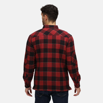 Red - Pack Shot - Regatta Professional Mens Checked Padded Shirt