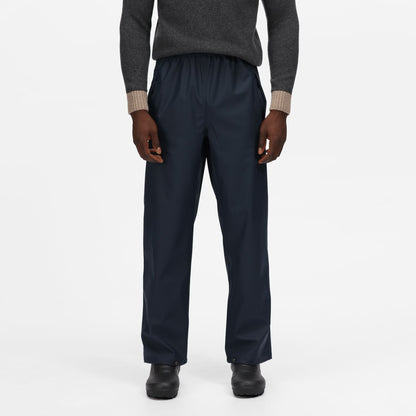Navy - Side - Regatta Professional Mens Waterproof Rain Trousers