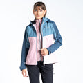 Powder Pink-Bluestone - Lifestyle - Dare 2B Womens-Ladies Diverse II Waterproof Jacket