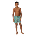 Sea Pine-Green Algae - Pack Shot - Regatta Boys Skander II Camo Swim Shorts