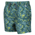 Sea Pine-Green Algae - Side - Regatta Boys Skander II Camo Swim Shorts