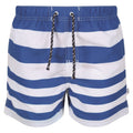 Lapis Blue - Front - Regatta Boys Skander II Striped Swim Shorts