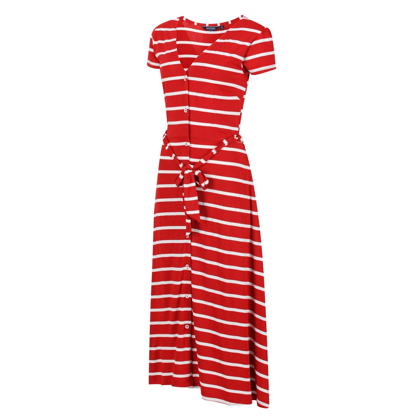 True Red-White - Side - Regatta Womens-Ladies Maisyn Stripe Shirt Dress