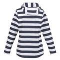 Navy-White - Pack Shot - Regatta Womens-Ladies Bayarma Striped Lightweight Waterproof Jacket