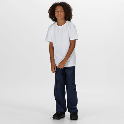 Midnight - Back - Regatta Great Outdoors Kids Boys Adventure Tech Pack It Waterproof Overtrousers