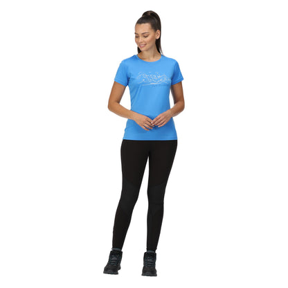 Sonic Blue - Back - Regatta Womens-Ladies Fingal VI Mountain T-Shirt