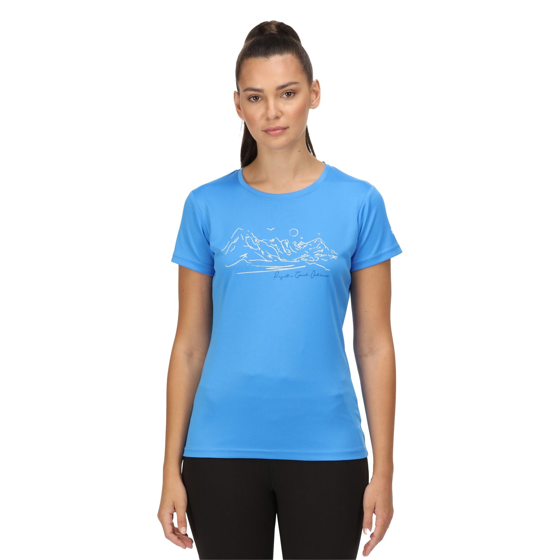 Sonic Blue - Side - Regatta Womens-Ladies Fingal VI Mountain T-Shirt