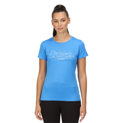 Sonic Blue - Side - Regatta Womens-Ladies Fingal VI Mountain T-Shirt