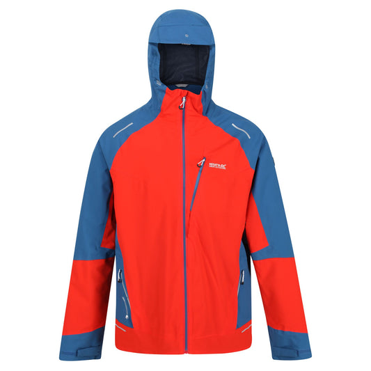 Fiery Red-Dynasty Blue - Front - Regatta Mens Highton Pro Waterproof Jacket